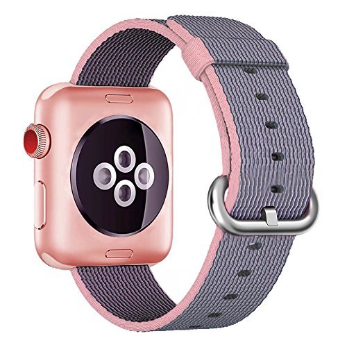Boosted Apple Watch - Banda de repuesto 38 mm la mejor correa tejida de nailon con hebilla cl sica para Apple iWatch y Sports Edition Serie 1 serie 2 y serie 3 LightPink Blue 38 mm reviews Boosted Apple Watch - Banda de repuesto 38 mm la mejor correa tejida de nailon con hebilla cl sica para Apple iWatch y Sports Edition Serie 1 serie 2 y serie 3 LightPink Blue 38 mm