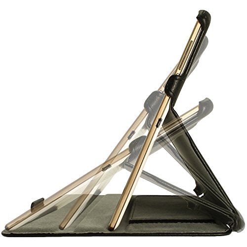 igadgitz Schwarz PU Ledertasche Hülle Cover für Samsung Galaxy Tab S 10.5″ SM-T800 mit Multi-Winkel Betrachtungs + Auto Sleep/Wake + Handschlaufe + Stylus-Stift Elastischen Halter + Displayschutzfolie - 5