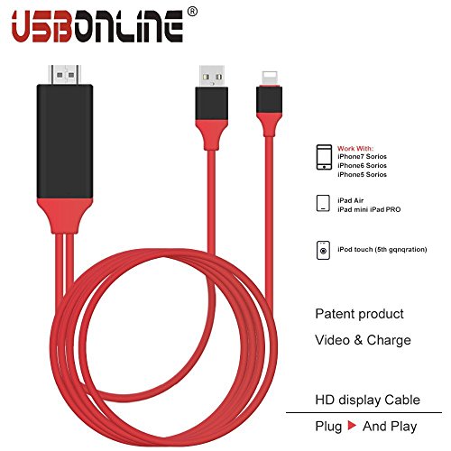 Apple iPhone 6 Plus¾¾ Compatible Certified 8-Pin Lightning To HDMI Cable HDTV Adapter - Plug N Play (2M) RS.1199 (60.00% Off) - Amazon