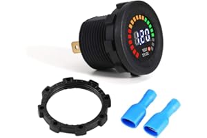 12V Digitalanzeige Voltmeter - Haofy LED DC Digital Voltmeter Messbereich 5-15V Wasserdichte Spannung Volt Meter Gauge für Motorräder, Autos, Boote, ATV, UTV, Wohnmobile, Wohnwagen - Schwarz