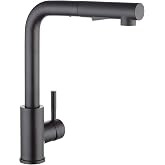 CECIPA X203B Black Kitchen Taps Removable Sink, 360 Swivel Faucet with Shower 2 Spray Modes, Stainless Steel SUS304