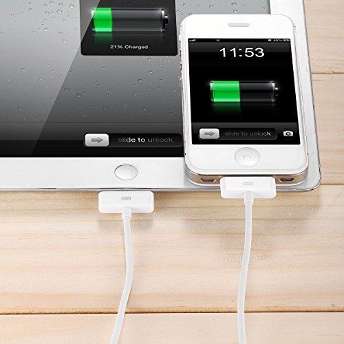 [3 Stück] iPhone 4s Kabel, iVoler [3ft/1m] 30 Pin Dock Connector auf USB Kabel Sync und Ladekabel Datenkabel USB mit 30 polige Stecker für Apple iPhone 4/4s, iPhone 3G/3GS, iPad 3/2/1, iPod touch 2 3 4, iPod nano 5/6 (Weiß) - 7