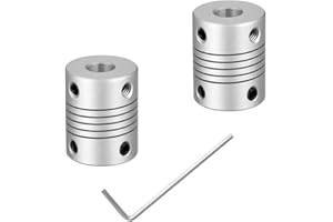 Sunerly 2 STÜCKE flexible Kupplungen 5 mm bis 8 mm NEMA 17 Schaft-Kupplung, Aluminiumlegierung, Verbindungsstück für Creality CR-10 CR-10S S4 S5 Makerbot RepRap Prusa i3 3D-Drucker oder CNC-Maschine