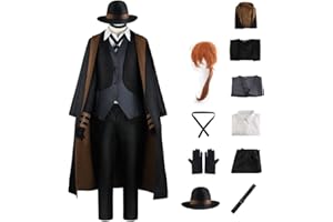 Anjinguang Bungo Stray Dogs Cosplay, Bungo Stray Dogs Anime Charakter Cosplay Kostüm Sammlung Uniformen Komplettes Set Halloween Karneval Party Kostüme Geschenke für Fans