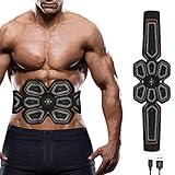 ღ Es ist superleicht, ultradünn, tragbar und bequem zu tragen. Entwickelt mit Ergonomie, die auf Bauchmuskeltraining abzielt.Befestigen Sie die Fitnessausrüstung an der Position, an der Sie Ihre Muskeln stärken möchten.Zum Einschalten drücken Sie die Taste 