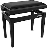 Audibax KB600 Black - Sgabello per Pianoforte o Tastiera - Panca per Pianoforte Pieghevole per Impieghi Gravosi - Altezza Reg