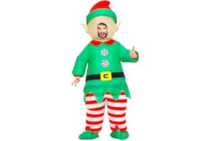 RAFALACY Inflatable Christmas Costume for Adult Blow up Santa Claus Elf Snowman Ginger Bread Man Costum Xmas Funny Fancy Dress