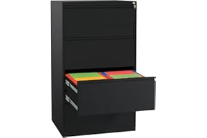 ‎SCHRANK & STUHL Schrank & Stuhl Hängeregisterschrank doppelbahnig – Hängemappenschrank mit 4 Schüben für DIN A4, abschließbar, Lieferung komplett montiert, 132 x 76 x 62 cm, Schwarz