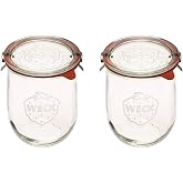 Weck Lale Kavanozları 1 Litre - Geniş Ağızlı B&uuml;y&uuml;k Ekşi Hamur Başlangı&ccedil; Kavanozları - Konserve ve Saklama i&ccedil;in Uygun - 2 Cam 