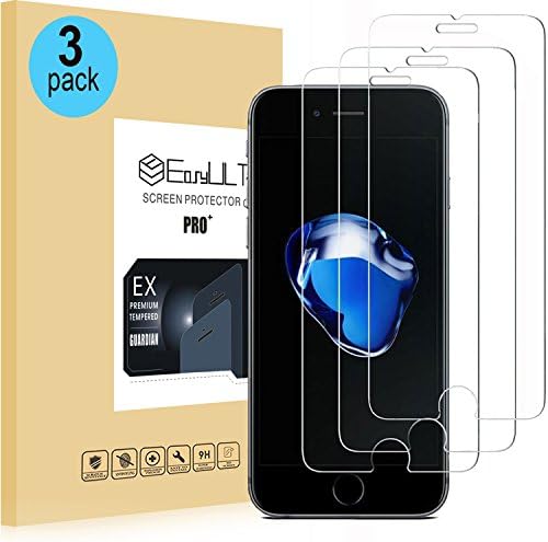 EasyULT [3 pack] Screen Protector for iPhone 7/iPhone 8, Tempered Glass Screen Protector Film for iPhone 7/iPhone 8(9H Hardness,0.26mm Thick,2.5D)