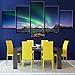 Produktbild mbxztm Modulare Leinwand HD Drucke Bilder Wandkunst Rahmen 5 Stücke Aurora Poster Snow Mountain Polar Region Gemälde Kinderzimmer Dekor-Kein Rahmen