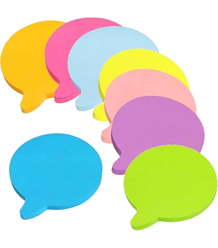8 Pack Grappige Bubble Sticky Notes - 75x75 Mm, 8 Kleuren, 80 Vellen Per Blok, 640 Tellen - Voor Op School, Kantoor Of Thuis 1 miniatura