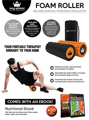 Faszienrolle aus Schaumstoff :: Originale Massage Rolle ideal für Faszientraining :: Strukturierte Yogarolle für Selbstmassage / Rücken / Stretching / Muskelschmerzen :: Massageroller inklusive Tragetasche :: 100%-Geld-zurück-Garantie & lebenslange Gewährleistung - 8