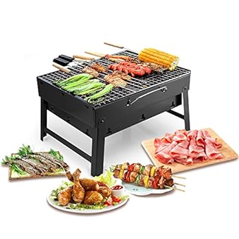 Uten Faltbar Bbq Holzkohlegrill Smoker Grill Grillwagen Outdoor Tischgrills Ink Ventilator Grillzange Fr Garten Camping Party Barbecue