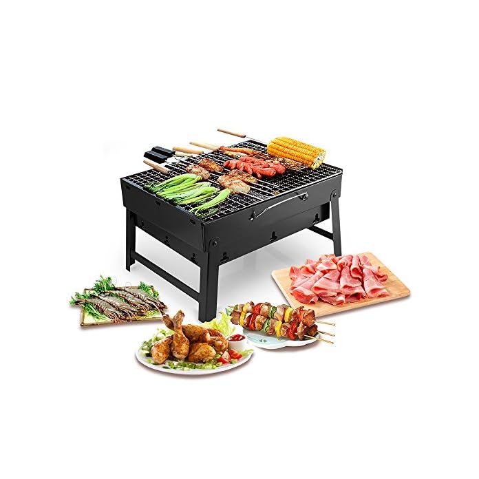Uten Faltbar Bbq Holzkohlegrill Smoker Grill Grillwagen Outdoor Tischgrills Ink Ventilator Grillzange Fr Garten Camping Party Barbecue