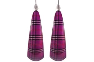 Hoop Earring Tartan Print Made With Acrylic by JOE COOL