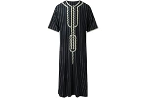 DOTBUY-SHOP Herren Muslim Kleidung, Kaftan islamisch Ethnische Thobe Kleider Männer Muslimische Männer Muslimische Naher Osten Langarm Lose Kaftan