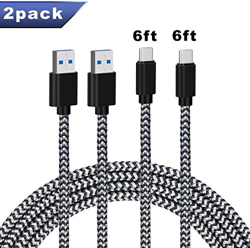 USB C Cable Solotree USB 2.0 Type C Cable 3ft Fast Charging Nylon Braided USB C Cable (2-PACK (Black))
