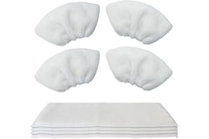 LEAD HOME Zestaw 8 ściereczek z mikrofibry do prania, do myjki parowej Kärcher EasyFix SC 2, SC 3, SC 4, SC 5 (4 dysze podłogowe + 4 dysze ręczne)