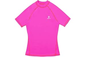 H.MILES HMILES Womens UPF Short-Sleeve Rashguards - Female Quickdrying Surfing Shirt Adults Breathable Raglan Sleeve Swim Tee Wet Top