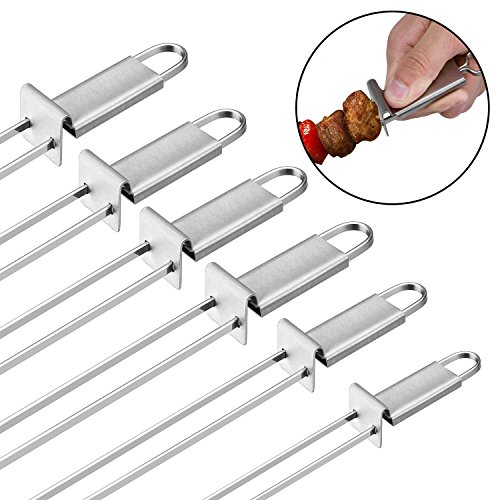 Schaschlikspieße,Grillspieße Edelstahl,Schaschlikgrill,Metall Grill Spieße(6PC)