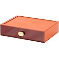 Spacious Desk Drawers, Stackable Desktop Organizer, Plastic Storage Box for Office, School & Home Supplies (1 Large Drawer, Orange)