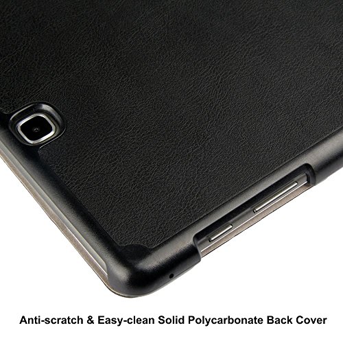 Ganvol Samsung Galaxy Tab A 9.7 T550N T555N Hülle Leder Schutzhülle, PREMIUM PU Leder Étui, mit Standfunktion und Automatischem Schlaf Funktion, Kunstleder, Ultra Dünn, schwarz - 3