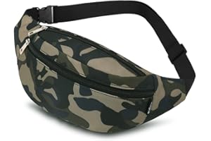 RIDIRUN Riñonera Deportiva Hombre y Mujer Impermeable Viaje Cinturón de Dinero Senderismo Ciclismo Running Riñoneras Correr Moto Acampada Comprar (02Camuflaje Verde)