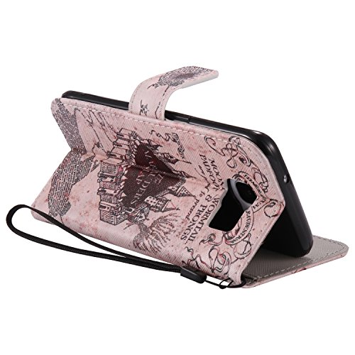 Feeltech Samsung Galaxy S7 Edge Hülle PU-Leder und Brieftasche Bunte Muster Fall mit Magnetverschluss, Hybrid-Kickstand mit Stand-Funktion, schlagen Sie schützende weiche TPU Stoßstangenabdeckung und Kreditkartenhalter für Samsung Galaxy S7 Edge Handgelenk Bügel-Buch-Art-Geldbeutel-Tasche mit 2 In 1 Berühren Sie Stift – Schloss - 4