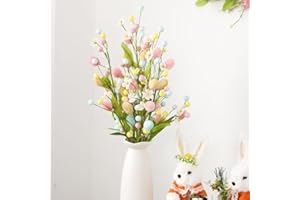 ESSECMBS Artificial Easter Egg Tree Branches Easter Vase Filler Easter Decorations Indoor Easter Eggs Pick Plant for Spring (3Pcs, 50cm / 20inch)