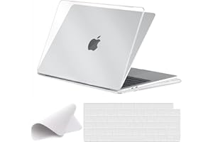 EooCoo Etui kompatybilna z Macbook Air 13,6" M2 A2681 z wyświetlaczem Retina,2022 Wydanie, Plastikowa Twarda Obudowa + Osłona Klawiatury + ściereczka do Polerowania,Przezroczyste Krystaliczne