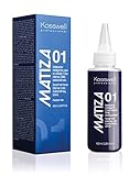 MATIZA 01 ES UN MATIZADOR INTELIGENTE QUE EN UN SOLO SERVICIO NEUTRALIZA Y ELIMINA EL TONO AMARILLO DE LOS CABELLOS DECOLORADOS, QUE HAN SIDO TRATADOS QUÍMICAMENTE O POR OXIDACIÓN NATURAL Y LOS TRANSFORMA EN PRECIOSOS TONOS GRISES, REFLEJOS PLATA SOBRE RUBIOS, COLORES PERLADOS O VIOLÁCEOS.