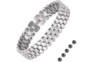 JEROOT Titan-Magnetarmband, 4 mm Zirkonia Armband für Damen, Armband Magnet Damen Magnetarmband Energetix mit Größeneinstellwerkzeug, Geschenkbox (3500 gauss)