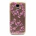 Produktbild MUTOUREN für Samsung Galaxy S5 Mini Transparent TPU Silikon Schutz Handy Hülle Case Cover [Kratzfeste, Scratch-Resistant] Hülle Schutzhülle Crystal Kirstall Durchsichtig Fall-Abdeckung Etui TPU Bumper Schale - Plum Blumen
