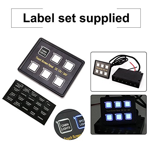 KKmoon-12-24V-Touch-Panel-Switch-Screen-6-ON-OFF-Commutateur-LED-Bleue-avec-VGA-Socket-Universal-pour-Remorque-Caravan-Bus-Bateau-Marine