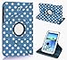 Price comparison product image Xtra-Funky Exclusive Samsung Galaxy Tab 3 - 7" Polka Dot Spots PU Leather 360° Degree Rotating Stand Smart Case With Auto Wake / Sleep Function Includes a Soft Tipped Stylus & Screen Protector (P3200/P3210/P3220) - POLKA BLUE