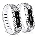 Produktbild kwmobile 2in1 Set: 2x Sport Ersatzarmband für Fitbit One in Spitze Schwarz Weiß, Aztec Ornamente Schwarz Weiß, Innenmaße: ca. 13 - 20 cm