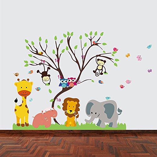 Walplus 150 x 120 cm Wand Aufkleber Monkey Animal Forest Tree Abnehmbare Wandbild Kunst Abziehbilder Vinyl Home Dekoration DIY Décor Tapete Kinderzimmer Kinder Kinder Raum Geschenk, mehrfarbig - 2