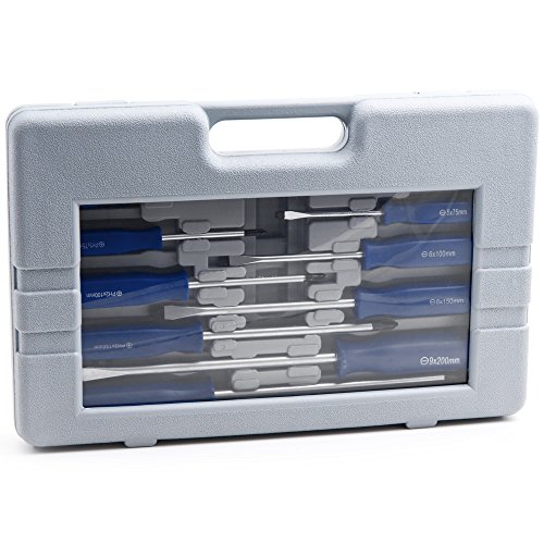 Monzana® Schraubendreher Satz 12 tlg Schlitzschraubendreher Kreuzschraubendreher inklusive Koffer Set - 3
