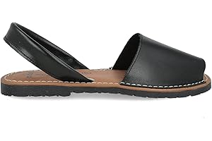 PAYMA - Sandales Menorquinas Avarcas Plates pour Femme Homme Unisexe. Espadrilles Menorcan d'Été. Article en Cuir de l'Espagne. Plante Rembourrée. Marron, Blanc et Noir