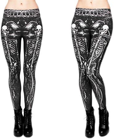 Black Skull Fashion Women Clothing Fitness Legging Digital 3D Printing Punk Legging Pants Causal Leggings lga29603 One Size