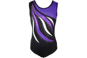ESHOO Girls Gymnastics Leotards Sparkle Ballet Dance Gymnastics Athletic Leotards Shinning Diamond Embroidered