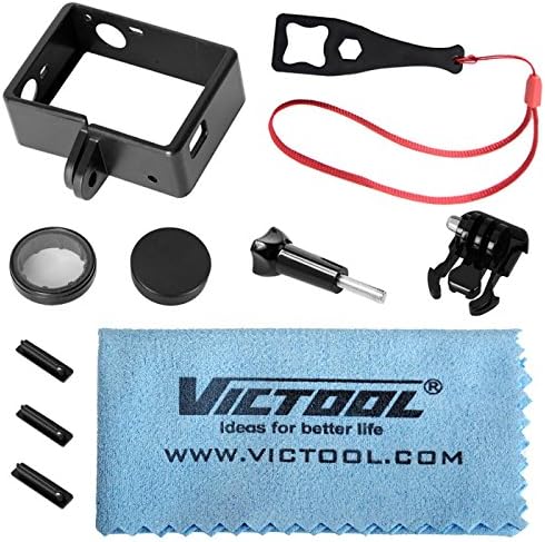 Victool® 10 in 1 Must-Have Accessories Kit Frame Mount + Protective UV Lens Filter + Long Screw Screw Wrench +Anti-Dust Cap for GoPro Hero 4, Hero 3+, Hero 3