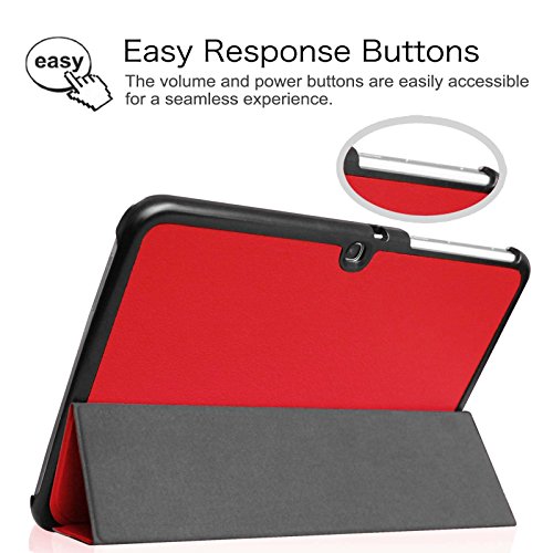 Fintie Samsung Galaxy Tab 4 10.1 Hülle Case – Ultra Schlank Superleicht Ständer Smart Shell Cover Schutzhülle Etui Tasche mit Auto Schlaf / Wach Funktion für Samsung Galaxy Tab 4 10.1 SM-T530 SM-T535 (nicht geeignet für Samsung Galaxy Tab 3 10.1), Rot - 7