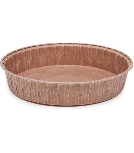 Ecopack Runde Backformen Aus Papier – 8 Stück, 25x2,5 Cm, Backofenfest Bis 220°C, Antihaftbeschichtet
