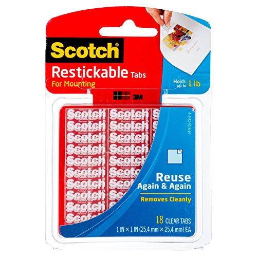 Scotch - Mini pegatinas reutilizables 18 unidades 25 4 x 25 4 mm