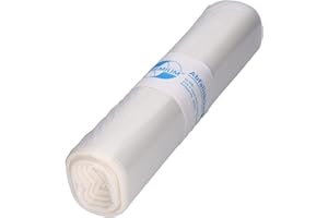 DEISS Bolsas de Basura Transparentes 120L – 25 Unidades – Resistentes y Reciclables – Saco Higiénico para Residuos Profesionales, Industriales y Domésticos