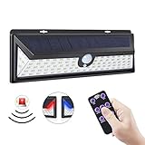 ☀ 3 MODOS DE ILUMINACIÓN Y EQUIPADO CON CONTROL REMOTO: 3 modos de funcionamiento inteligentes - MODO DE SENSOR/ MODO DE DIM/ MODO DE ALARMA, le ofrecerá la mejor experiencia de usuario. Además viene un control remoto para encender y apagar la luz solar, lo que le permite ajustar los 3 modos de iluminación sin quitar el cuerpo de la lámpara de la pared