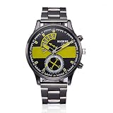 gaddrt Uhren, Mode-Mann-Kristall-Edelstahl-analoge Quarz-Armbanduhr (Gelb)