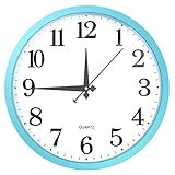 Vinteen Uhr Wanduhr Wohnzimmer Runde Form Kreativität Uhr Taschenuhr Einfache Moderne Familie Leise Elektronische Quarzuhr Horologe Uhr Und Uhren (Color : Blue)